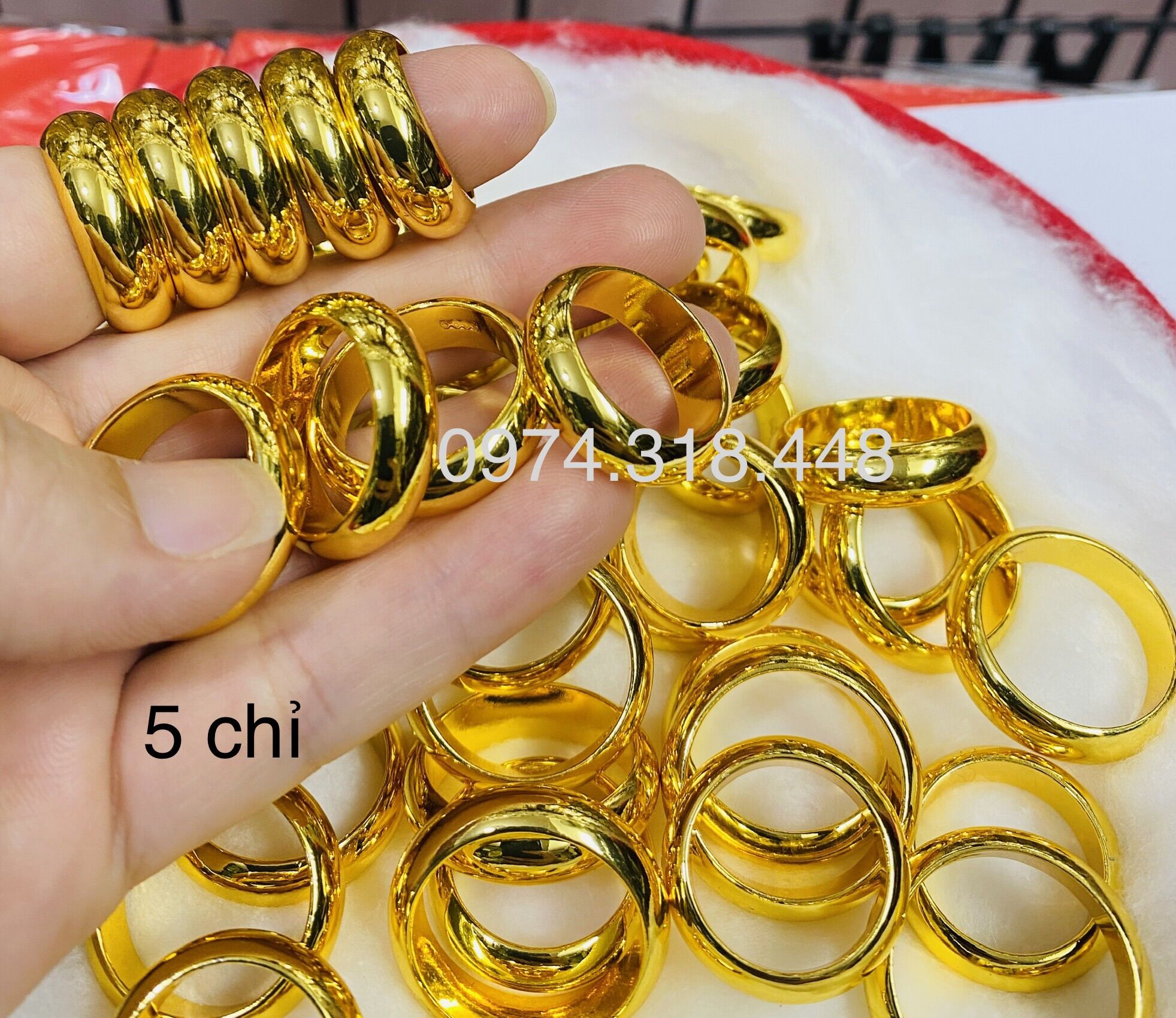 Nhẫn trơn mạ vàng 24k mô phỏng nhẫn 5 chỉ mẫu mới siêu đẹp