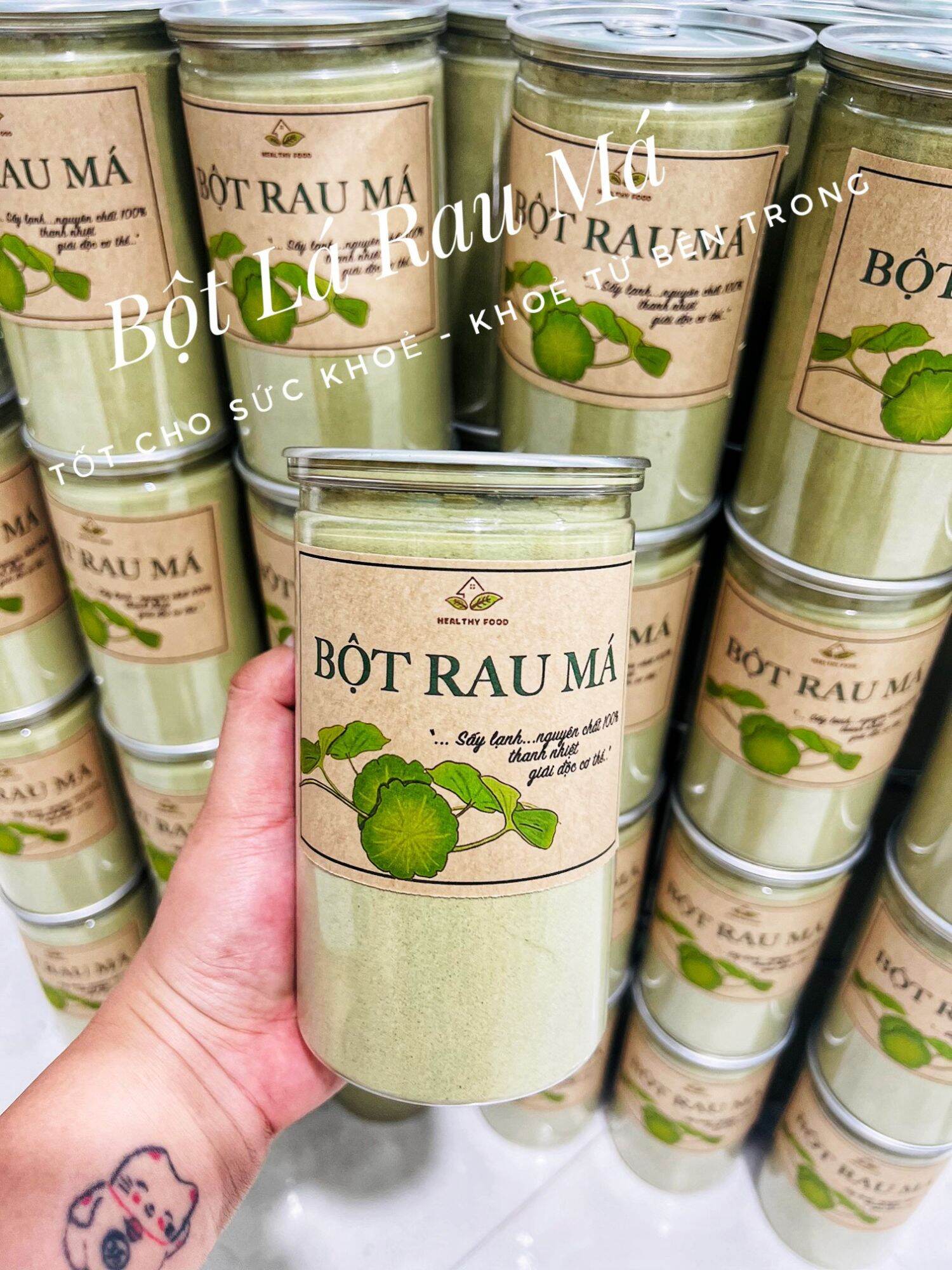 Bột rau má sấy lạnh hủ 400g(nguyên chất 100%)