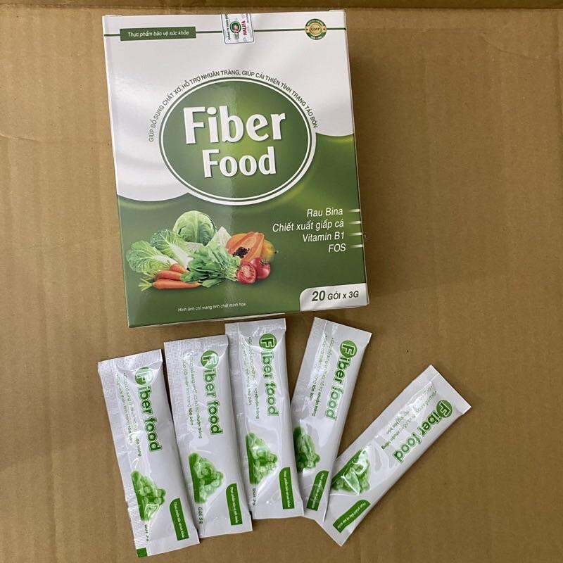 Chất xơ hòa tan FIBER FOOD chiết xuất rau củ tự nhiên bổ sung chất xơ giảm táo bón ở trẻ em và người lớn - Hộp 20 gói