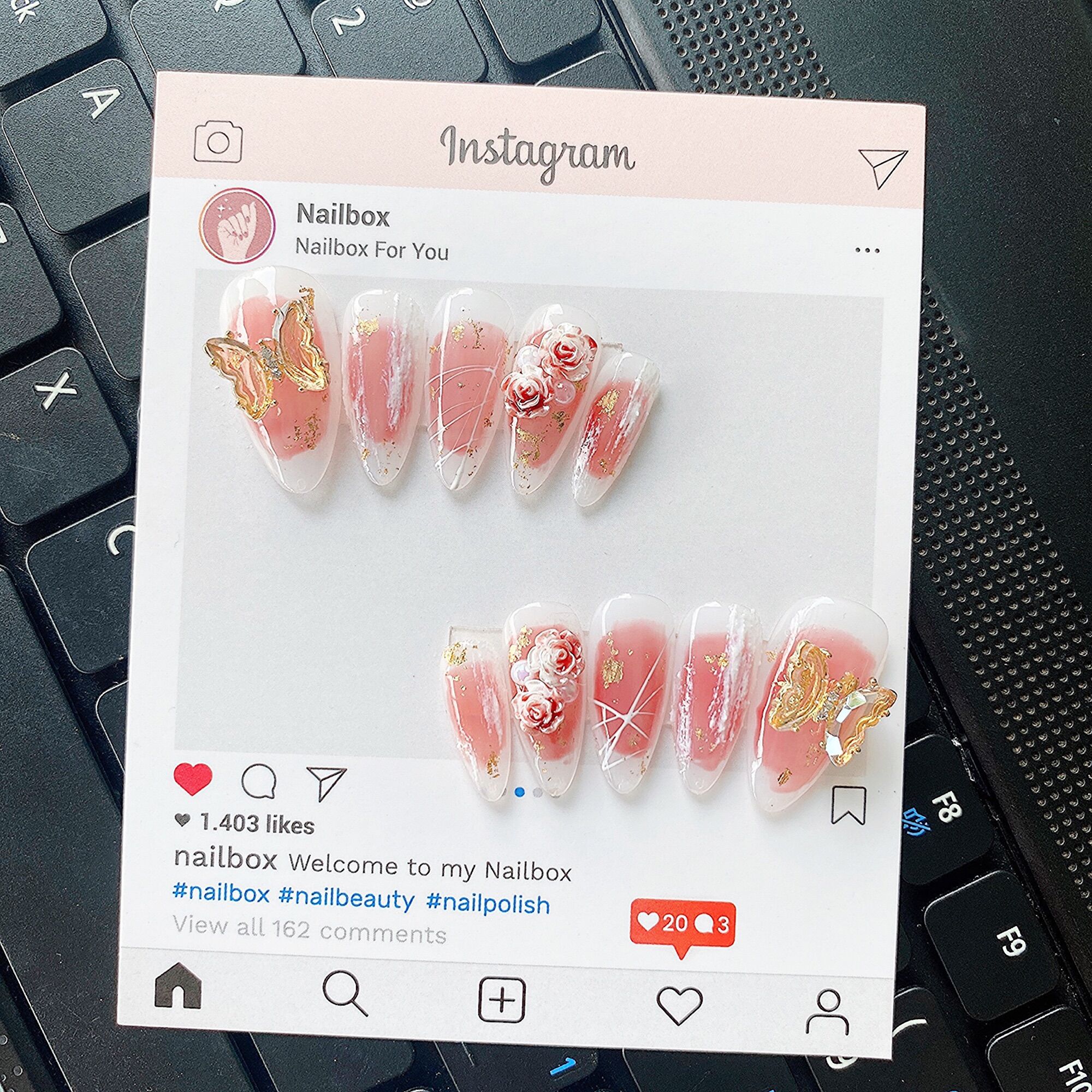 Nailbox thiết kế mẫu thạch gắn charm