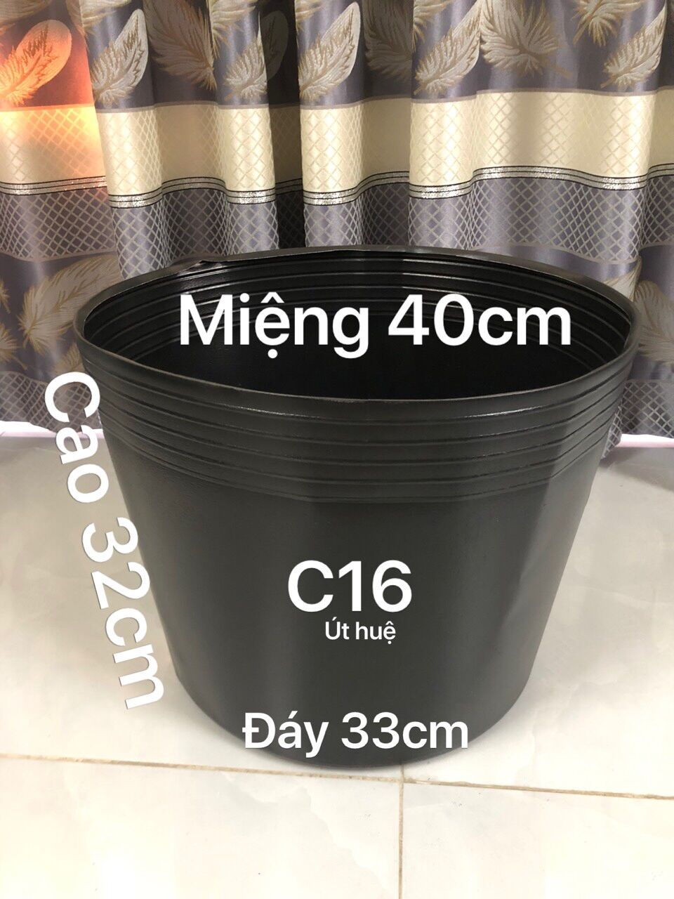Chậu nhựa trồng cây 20 cái C16 đen dèo dày dặn