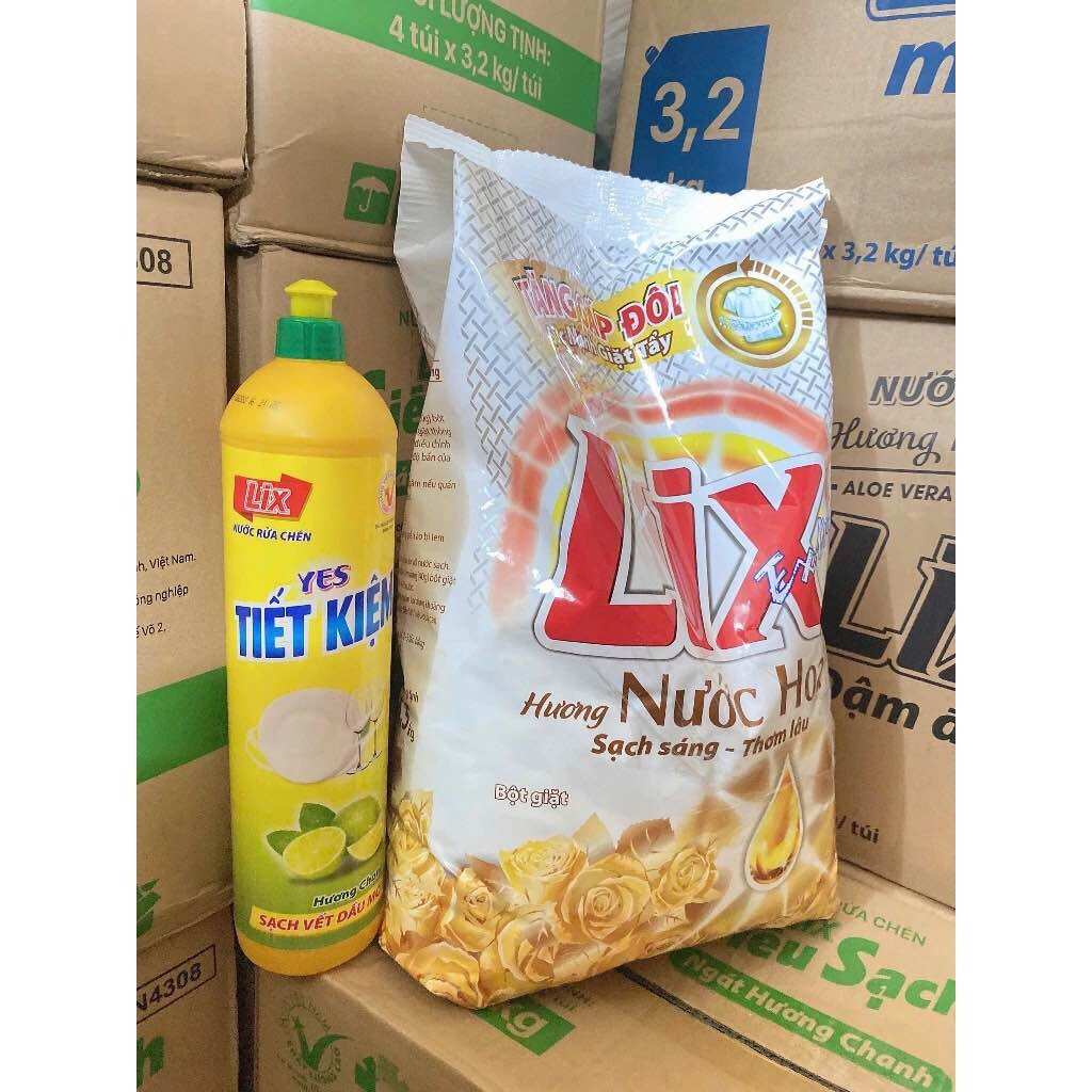 Bột giặt Lix Extra hương nước hoa 5.5kg tăng gấp đôi sức mạnh giặt tẩy quần áo sạch thơm lâu 🌸