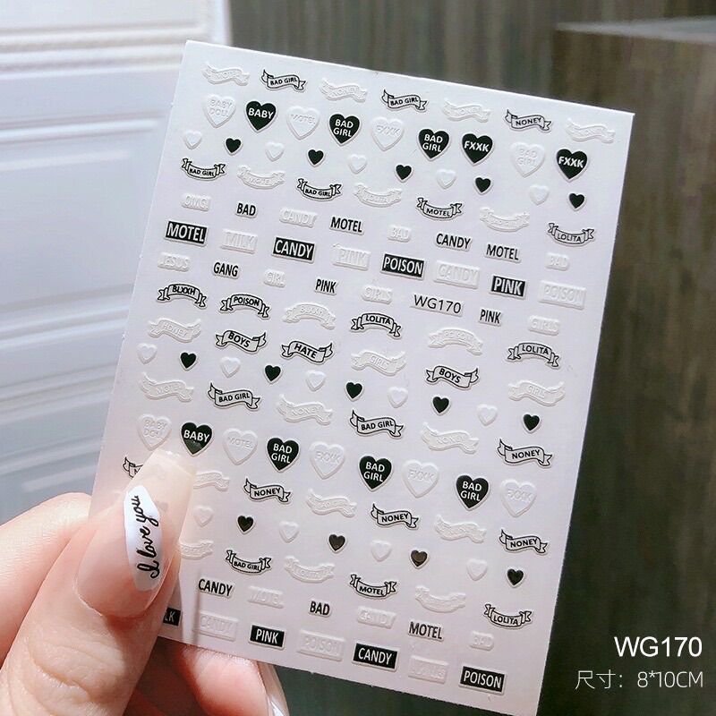 sticker chữ nail , hình dán móng