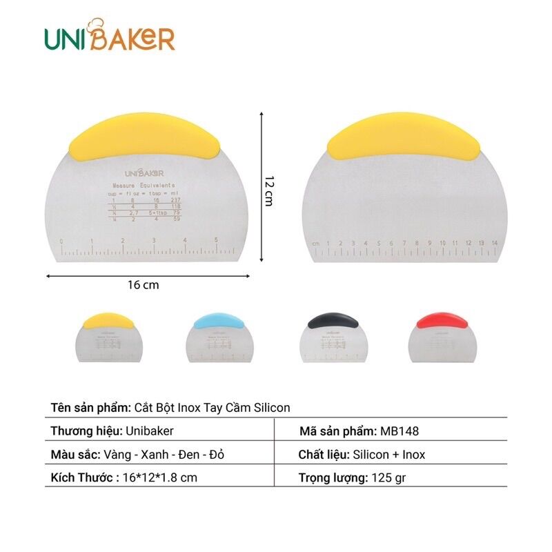 Dao cắt bột Inox hãng Unibaker