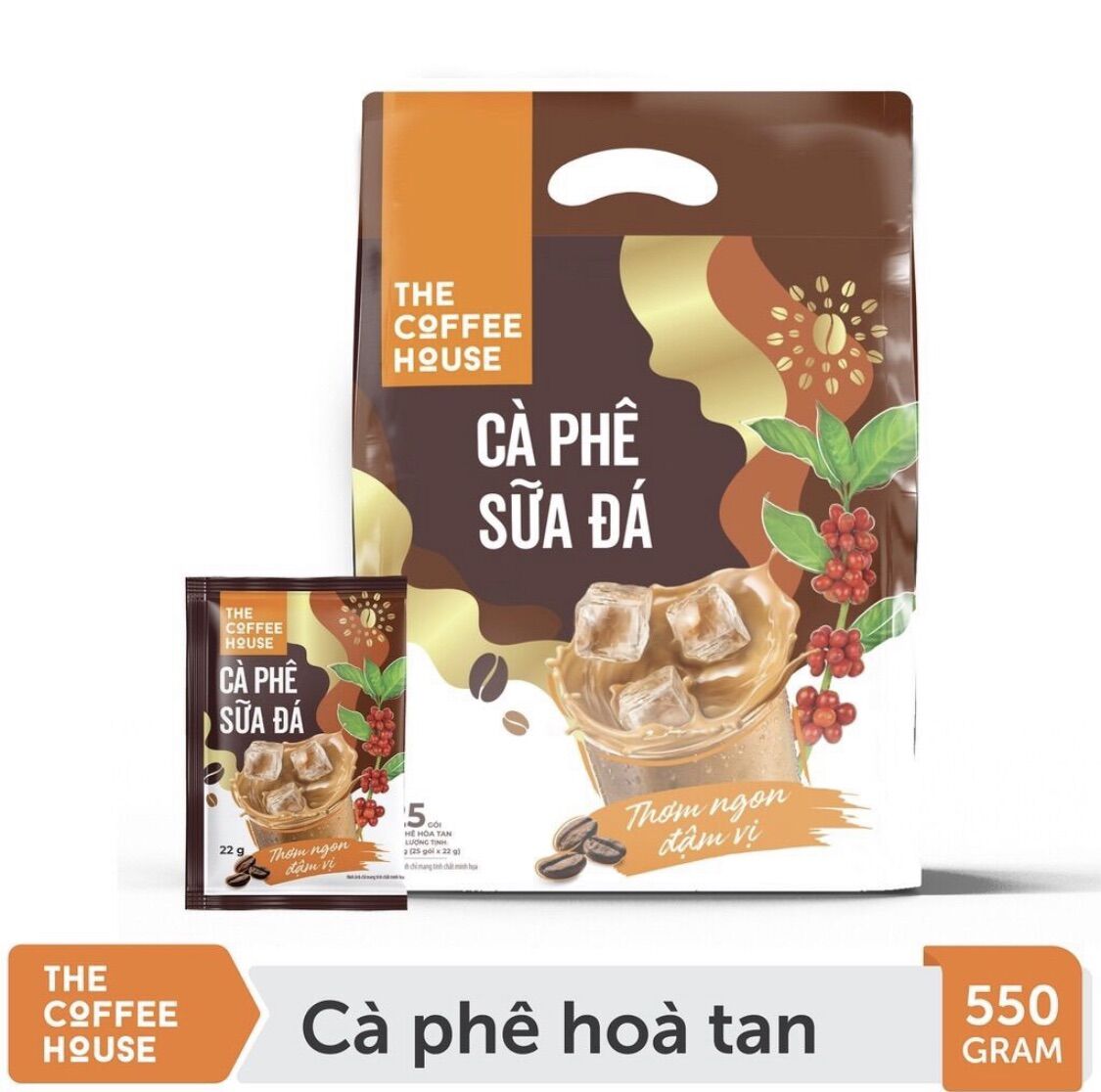 Cà phê sữa đá hoà tan 3in1 the coffee house 25gói x 22g date 2023