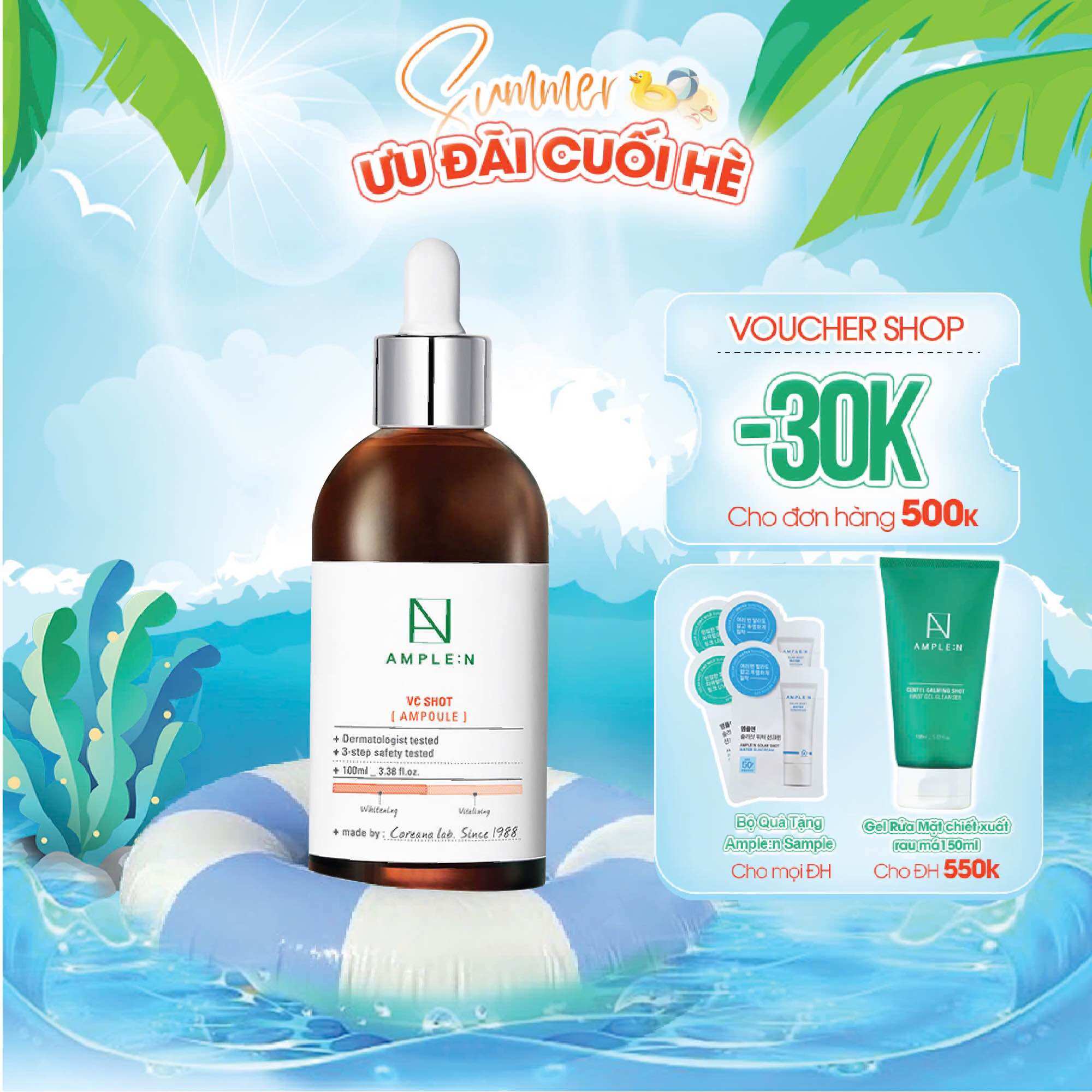 Tinh chất vitamin c dưỡng trắng da ample:n vc shot ampoule