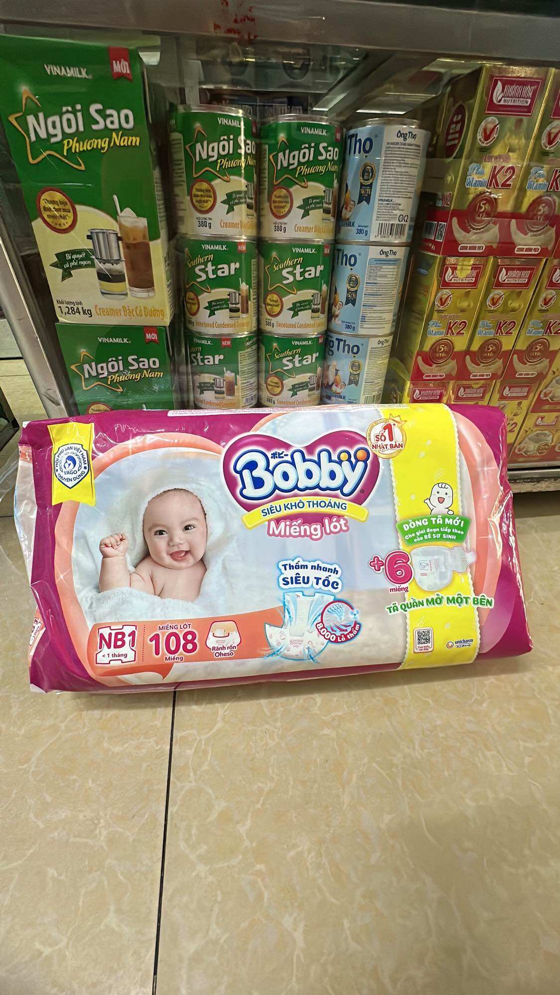 Miếng lót Bobby Newborn 1 - 108 miếng (Dưới 1 tháng tuổi)