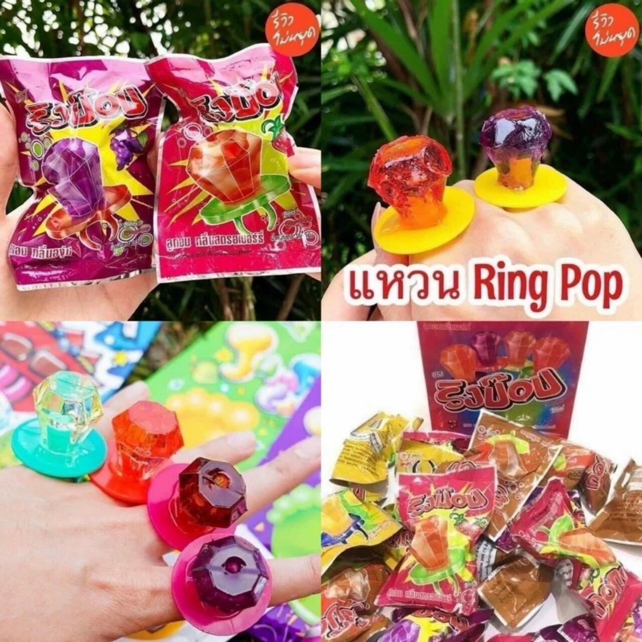 Sỉ hộp 24 gói kẹo mút trái cây hình chiếc nhẫn thái lan