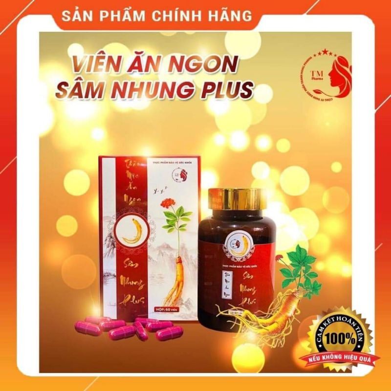 Viên tăng cân Sâm Nhung Pluss Chính hãng phiếu bảo hành cam kết hiệu quả Hộp 60 viên