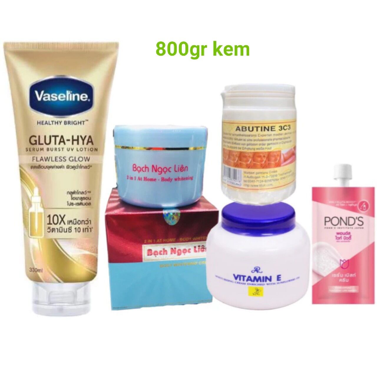 Combo 5 sản phẩm bạch ngọc liên xanh +.......dưỡng trắng da