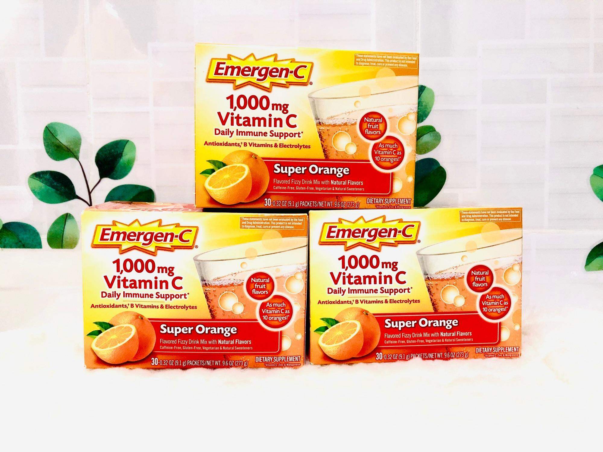Bột sủi C tăng đề kháng Emergen-C Vitamin C 1000mg Super Orange 30 gói