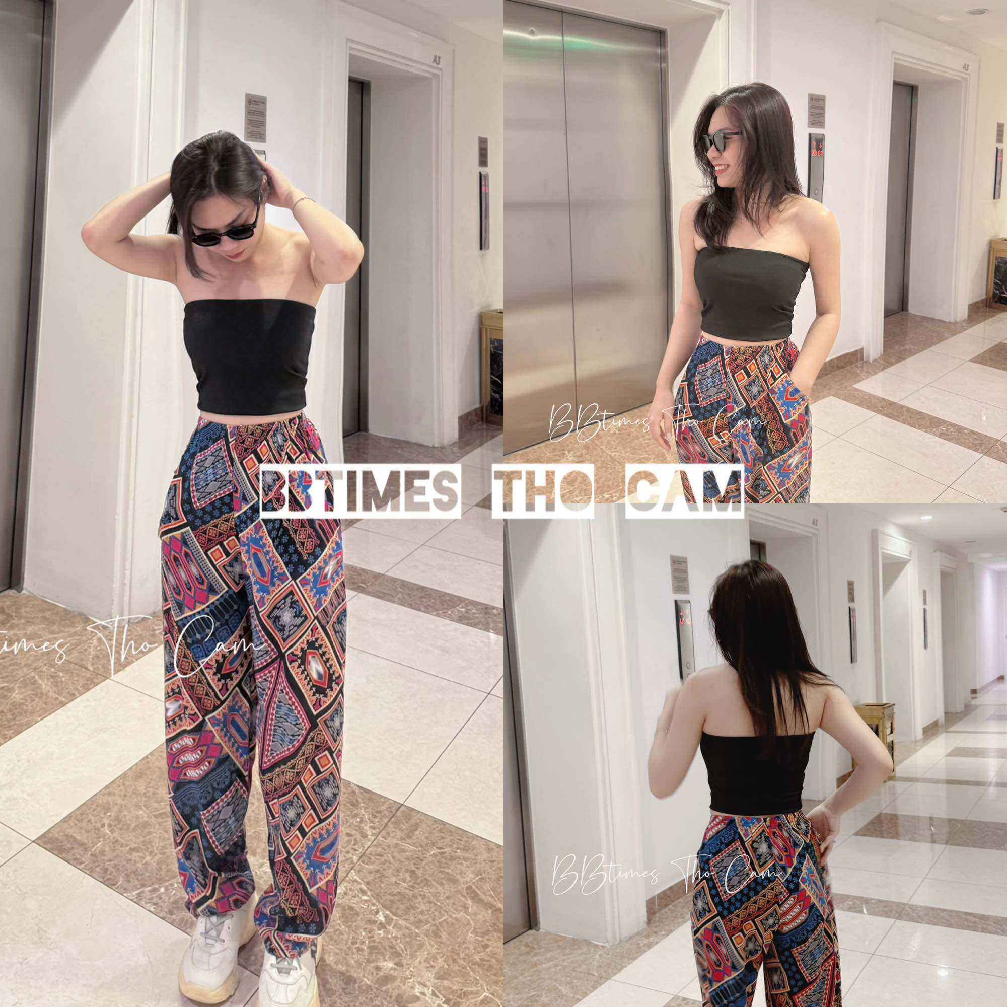 Quần ống suông thổ cẩm