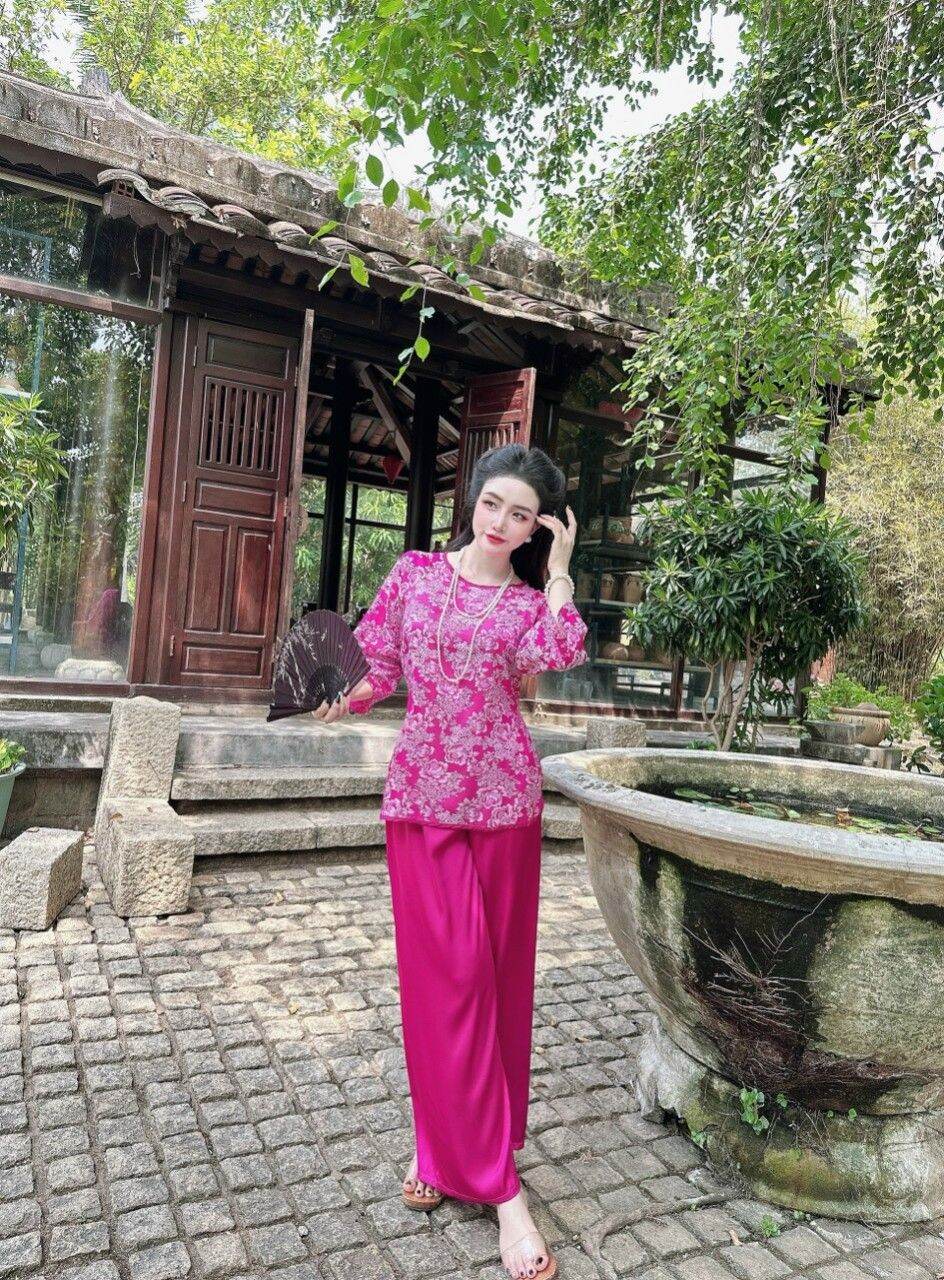 Set lam gấm 2 da phối quần latin 12 cút ngọc