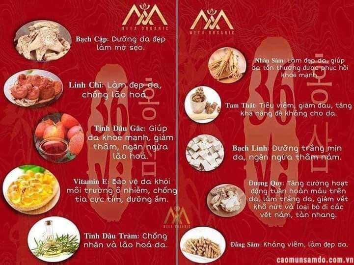 Cao Mụn sâm Đỏ 36 Vị Giảm Mụn Và Dưỡng Da