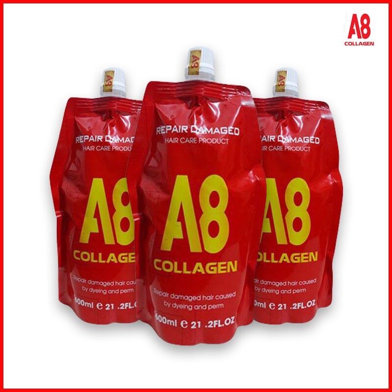 [Hàng Chính Hãng] Hấp phục hồi tóc hư tổn COLLAGEN A8 - 600ml Cao Cấp