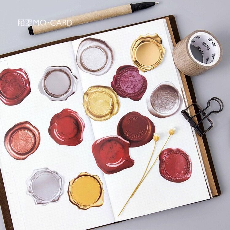 Set 45 nhãn dán sticker hình con dấu