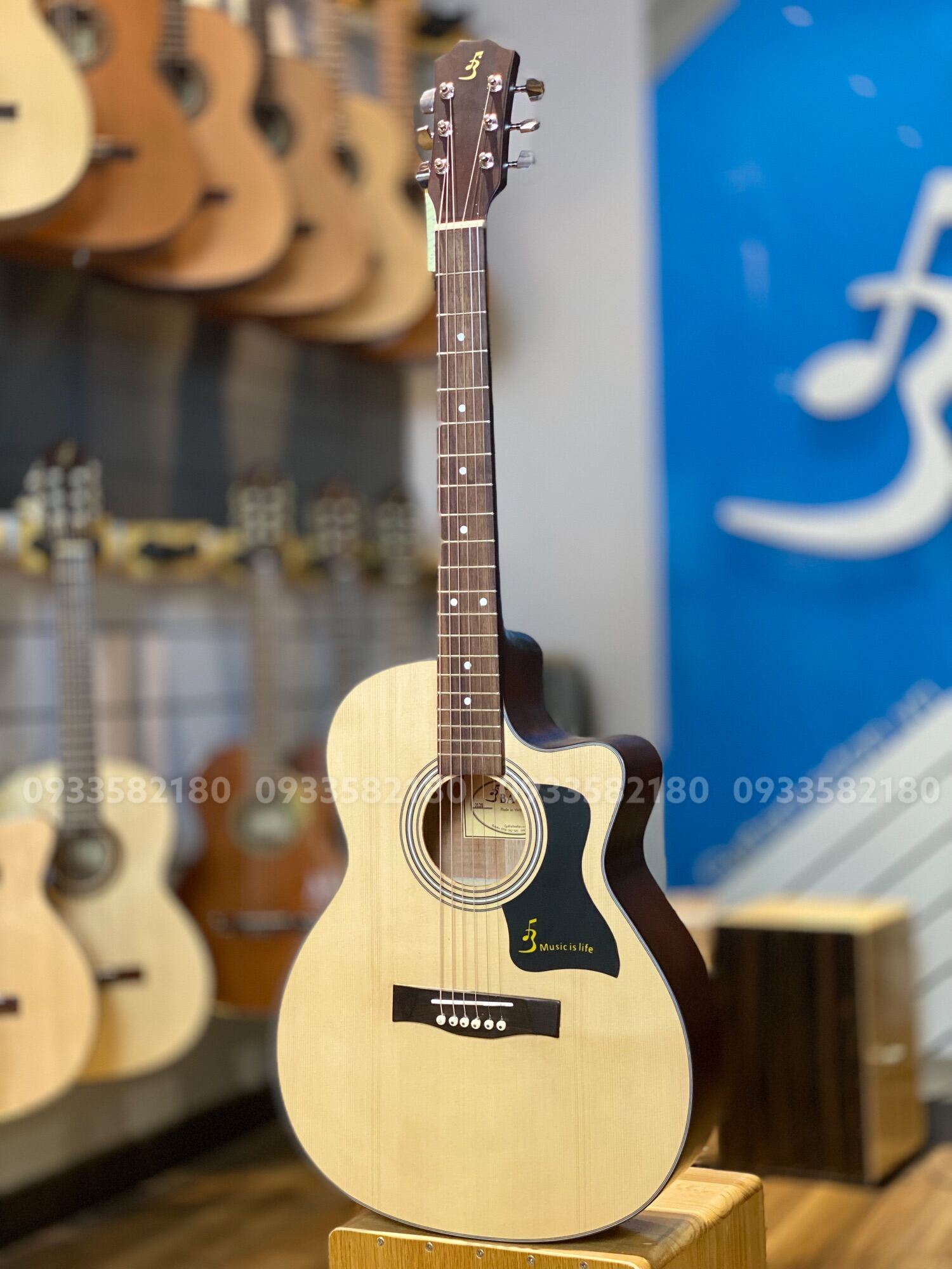 Đàn Guitar Acoustic Ba Đờn J-120 ( màu gỗ tự nhiên ) + Bao đàn cao cấp 3 lớp