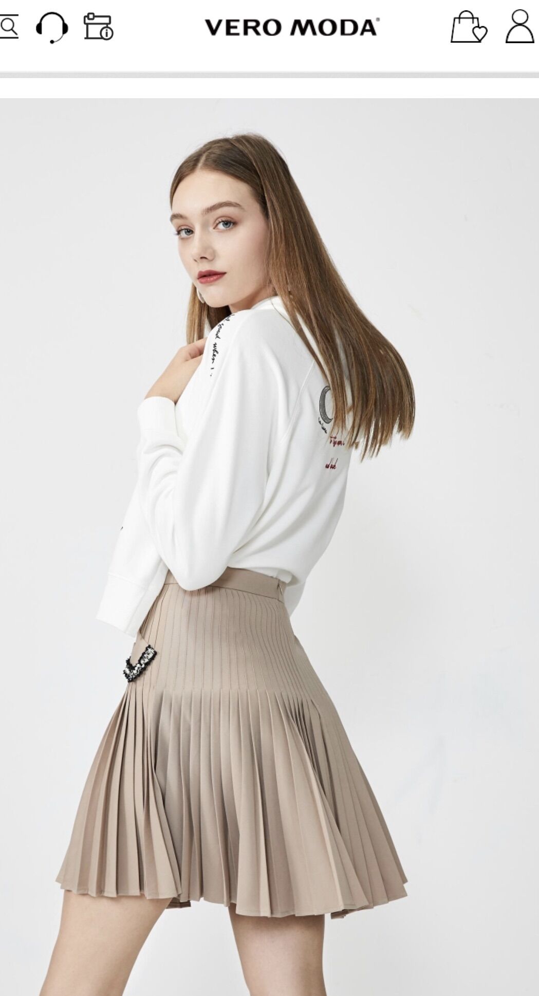 Vero moda váy eo cao xếp ly new tem tag