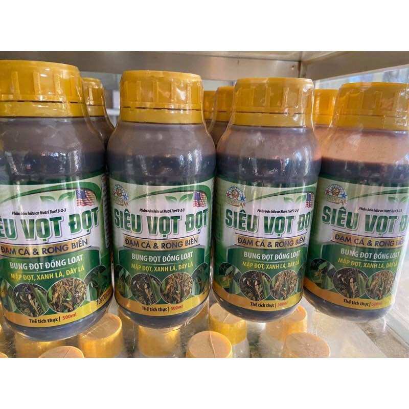 phân bón hữu cơ NUTRI TURF siêu vọt đọt, bung đọt đồng loạt, mập đọt, xanh lá, dày lá, ra rễ mạnh, nhập khẩu từ mỹ (chai 500 ML)