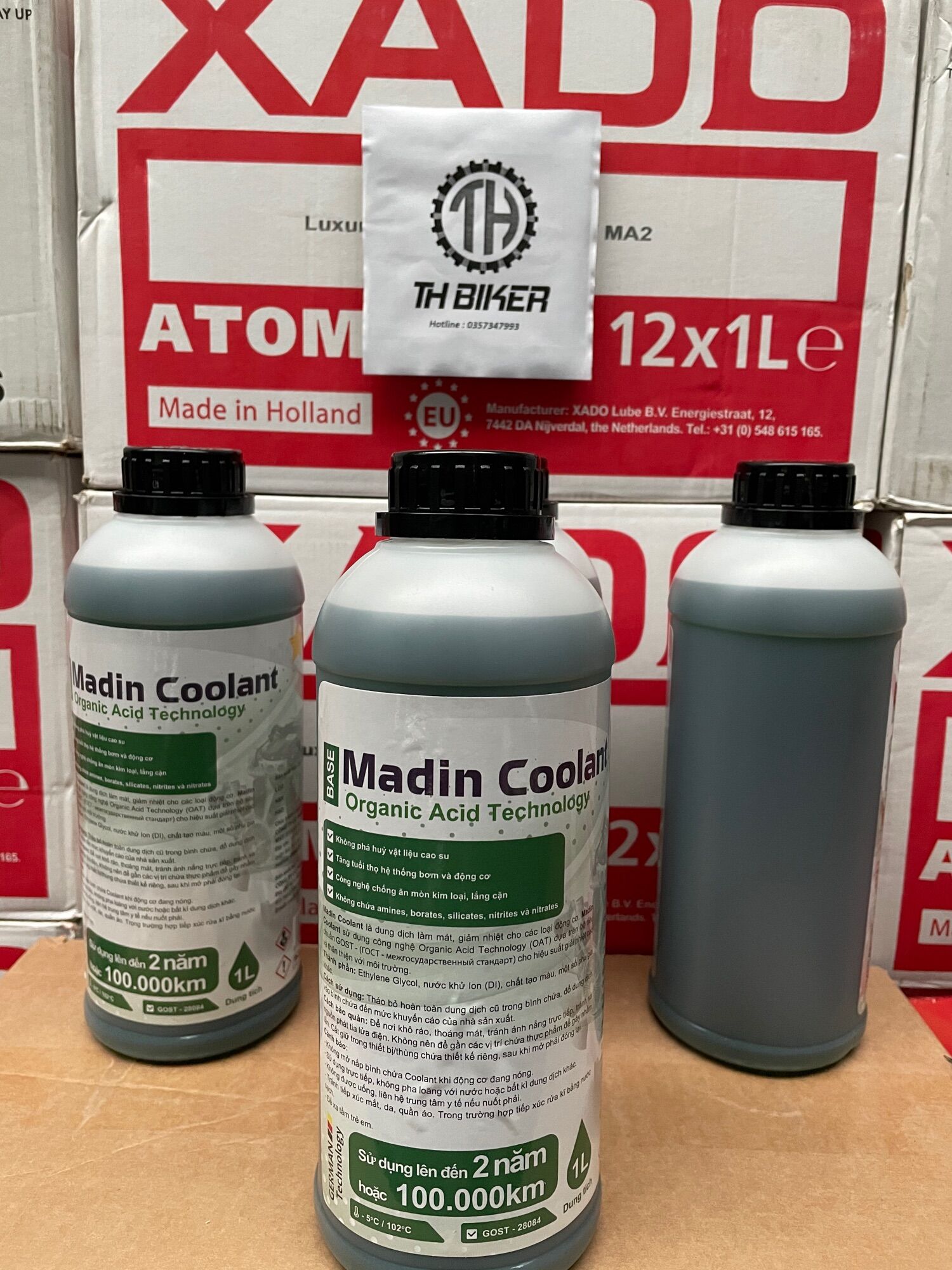 Nước làm mát ô tô madin coolant 1l màu xanh