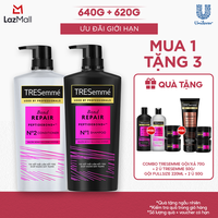 Combo Dầu Gội Dầu Xả TRESemmé Bond Repair Peptidebond+ 640g 620g Cho Tóc Hư Tổn Do Tạo Kiểu Giúp Ngăn Gãy Rụng