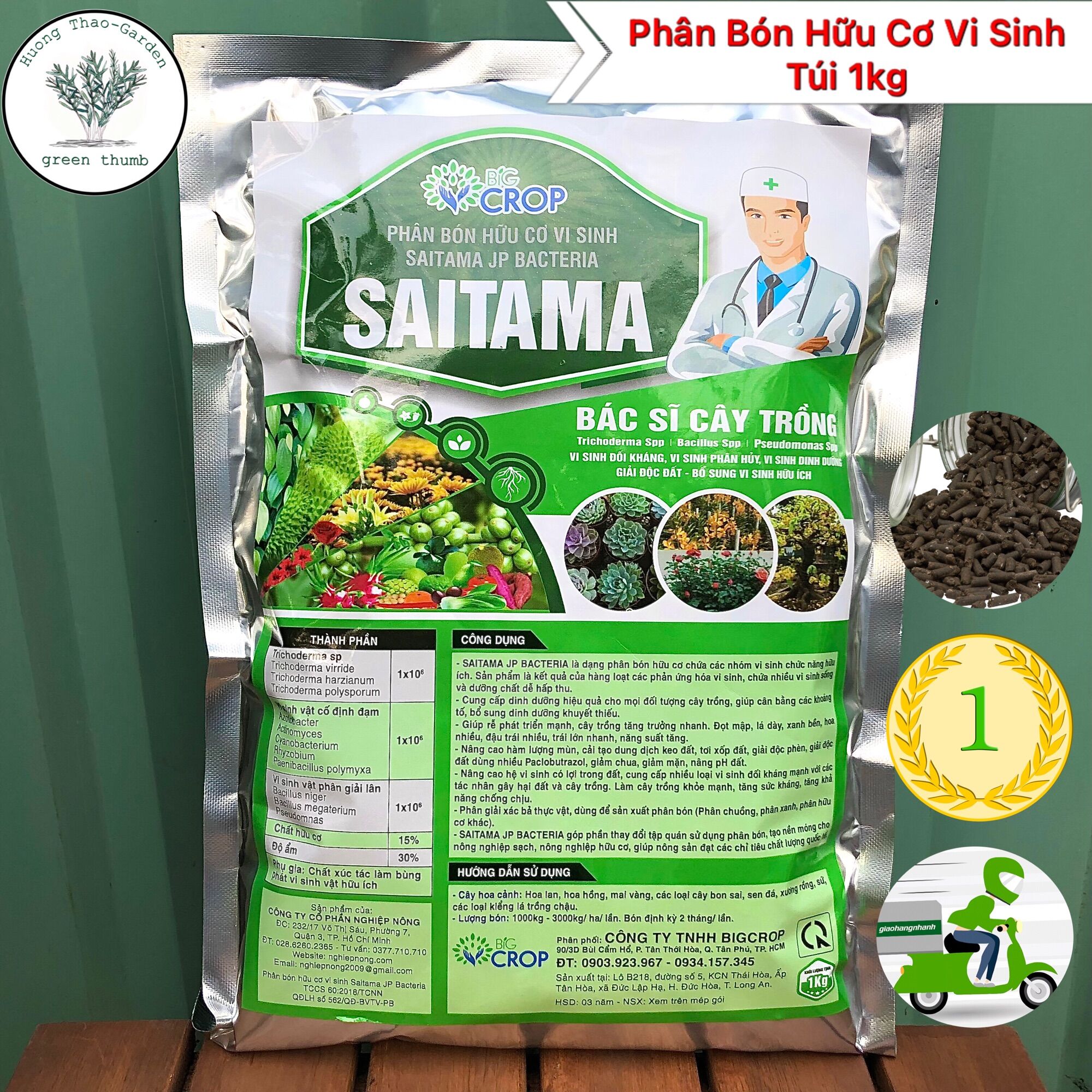 Phân Bón Hữu Cơ Vi Sinh Saitama-Trichoderma túi 1kg