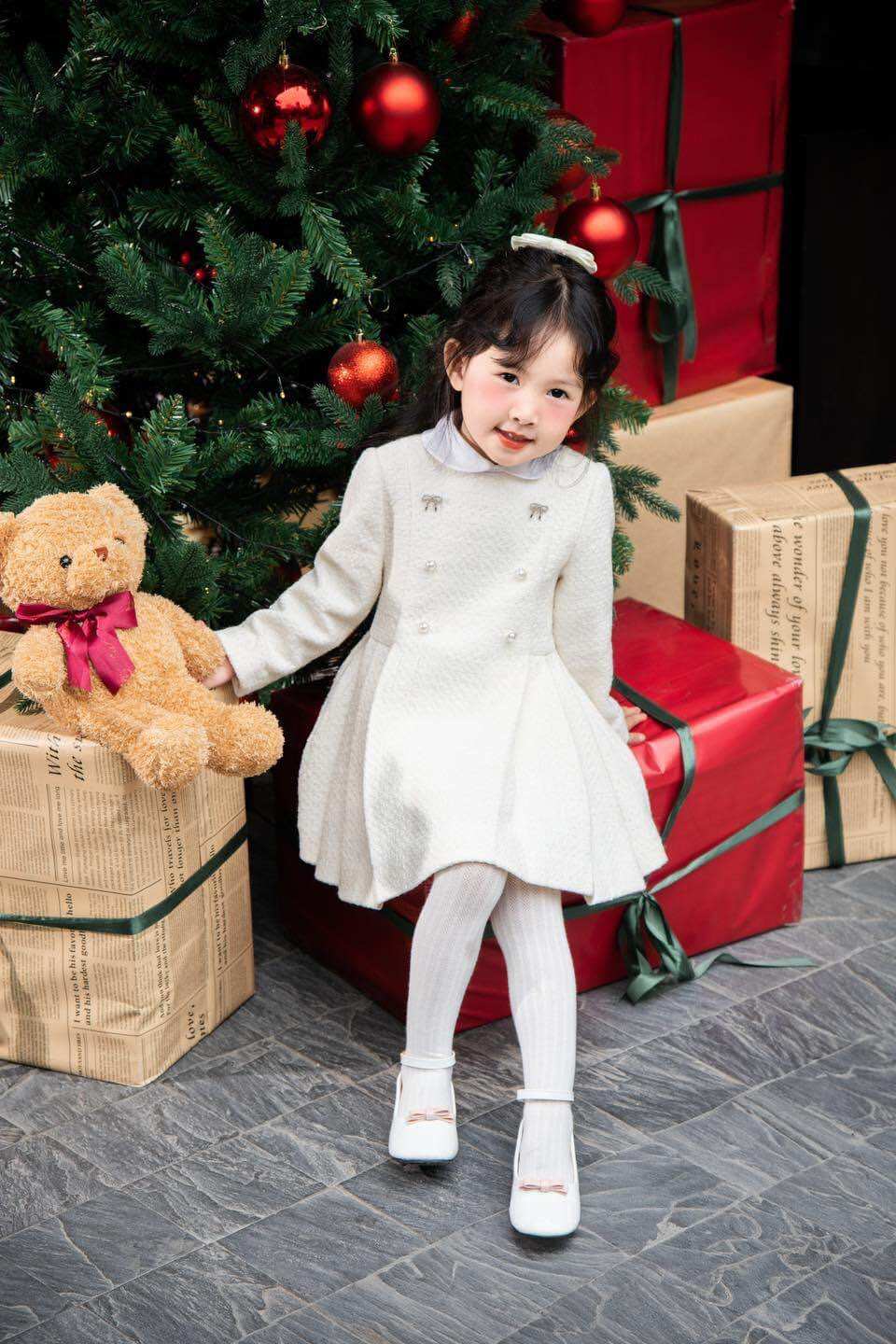 Váy dạ tweed cho bé gái