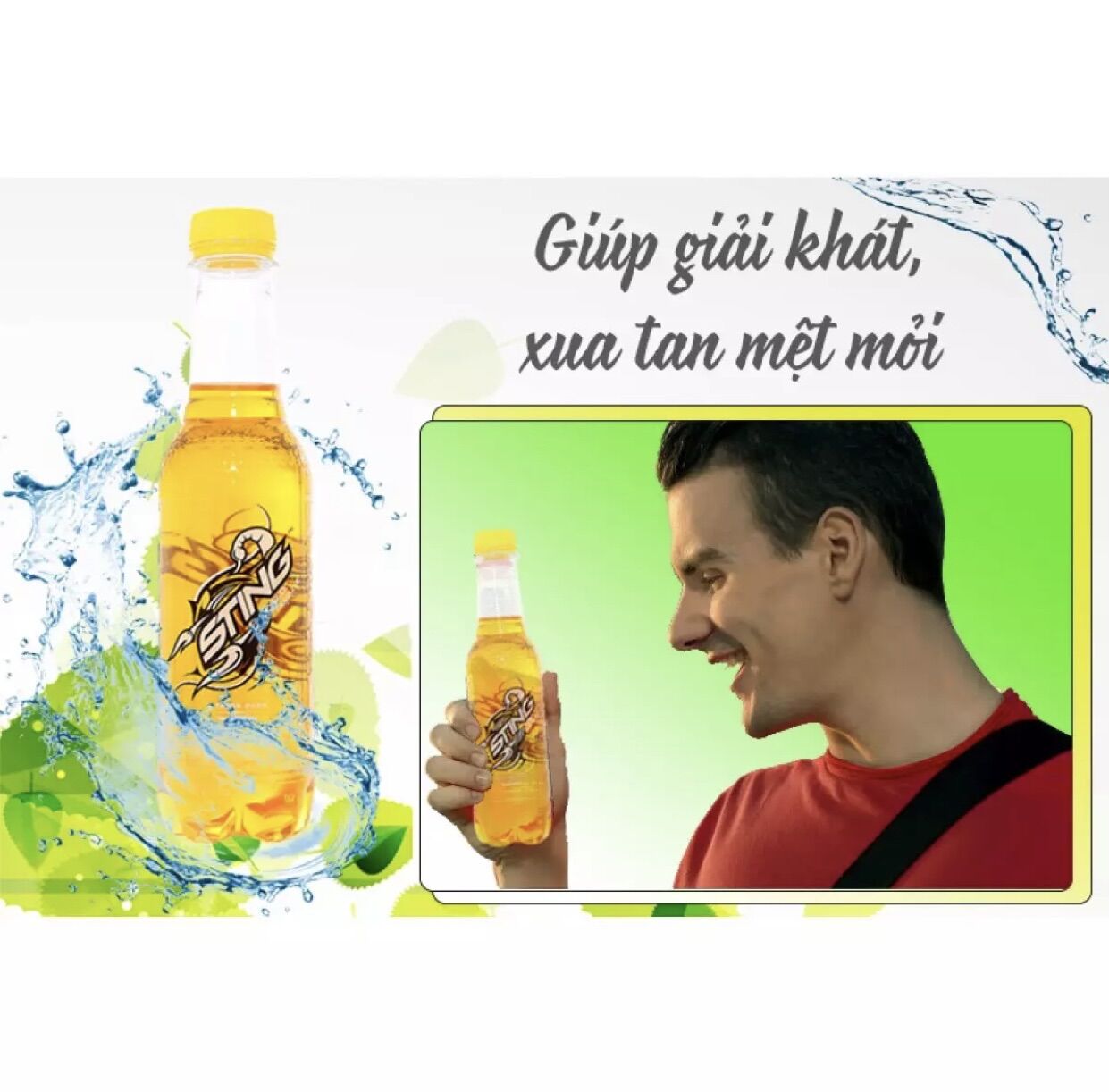 Lốc 6 chai Nước tăng lực Sting vàng nhân sâm 330ml