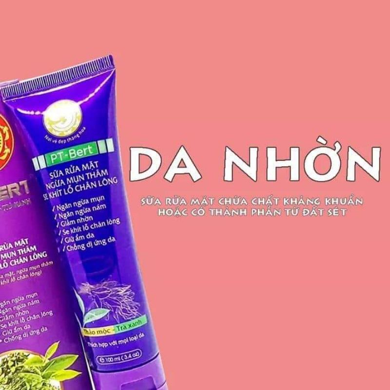 Sữa rửa mặt pt bert Thảo mộc trà xanh Sạch nhờn ngừa mụn