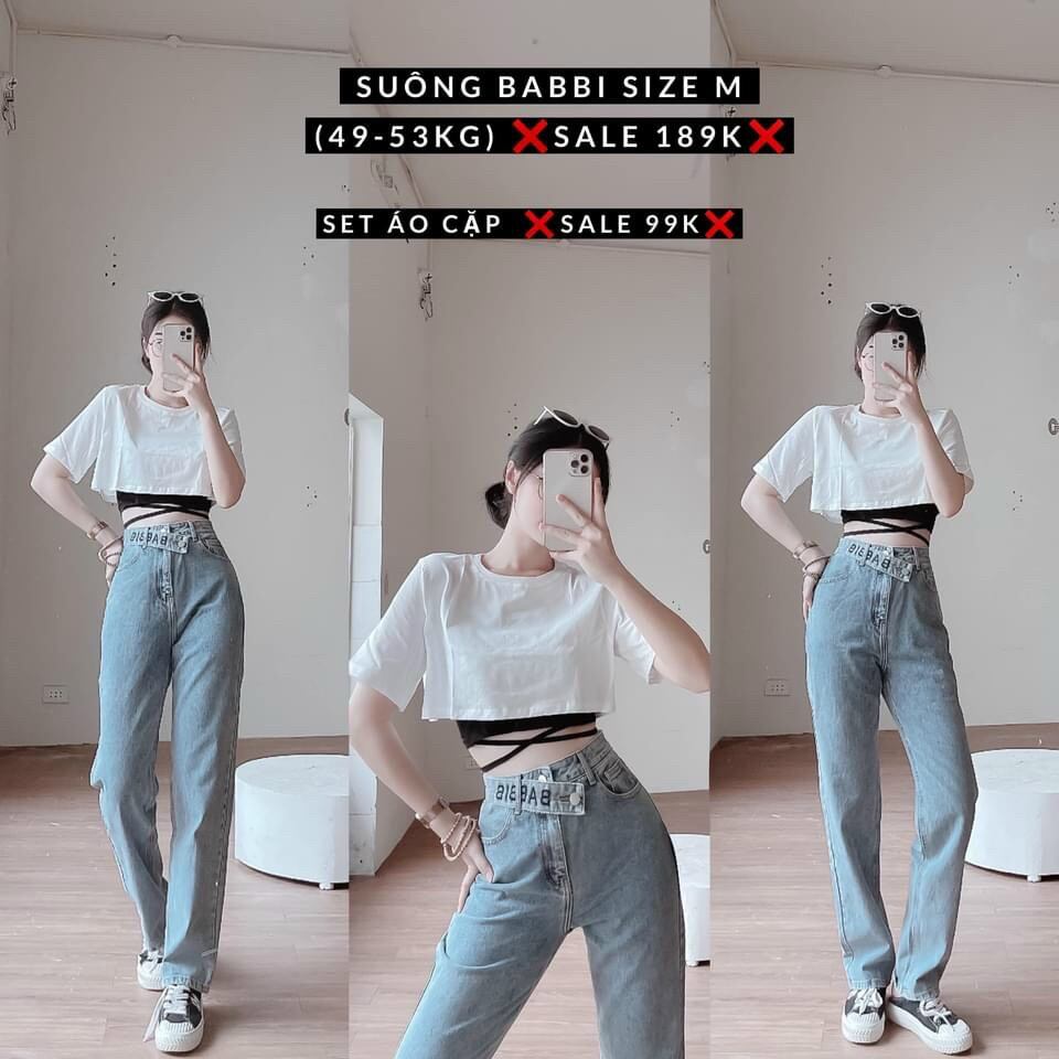 Áo Cặp Croptop Quấn Dây Eo Cá Tính