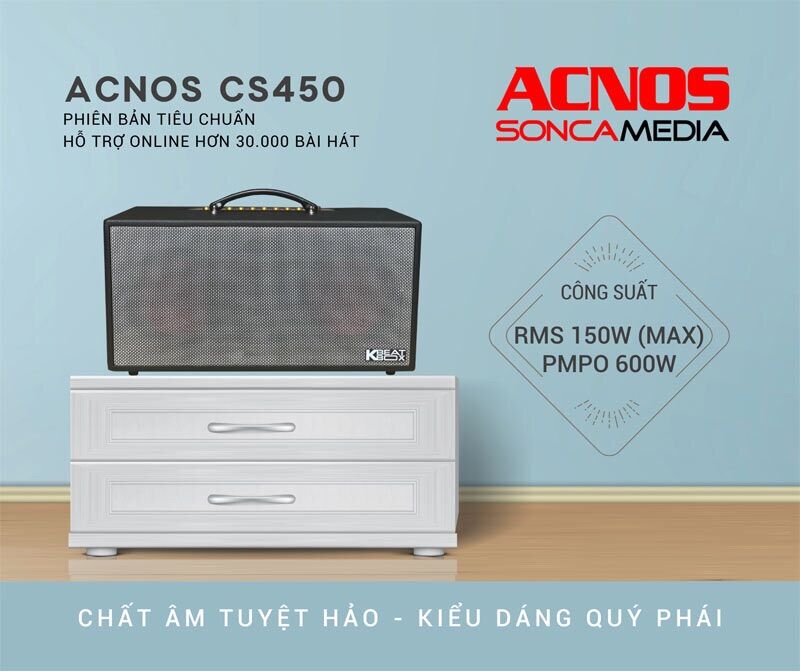 Loa karaoke xách tay Acnos CS450 (2 loa bass, 3 loa treble, 150W)