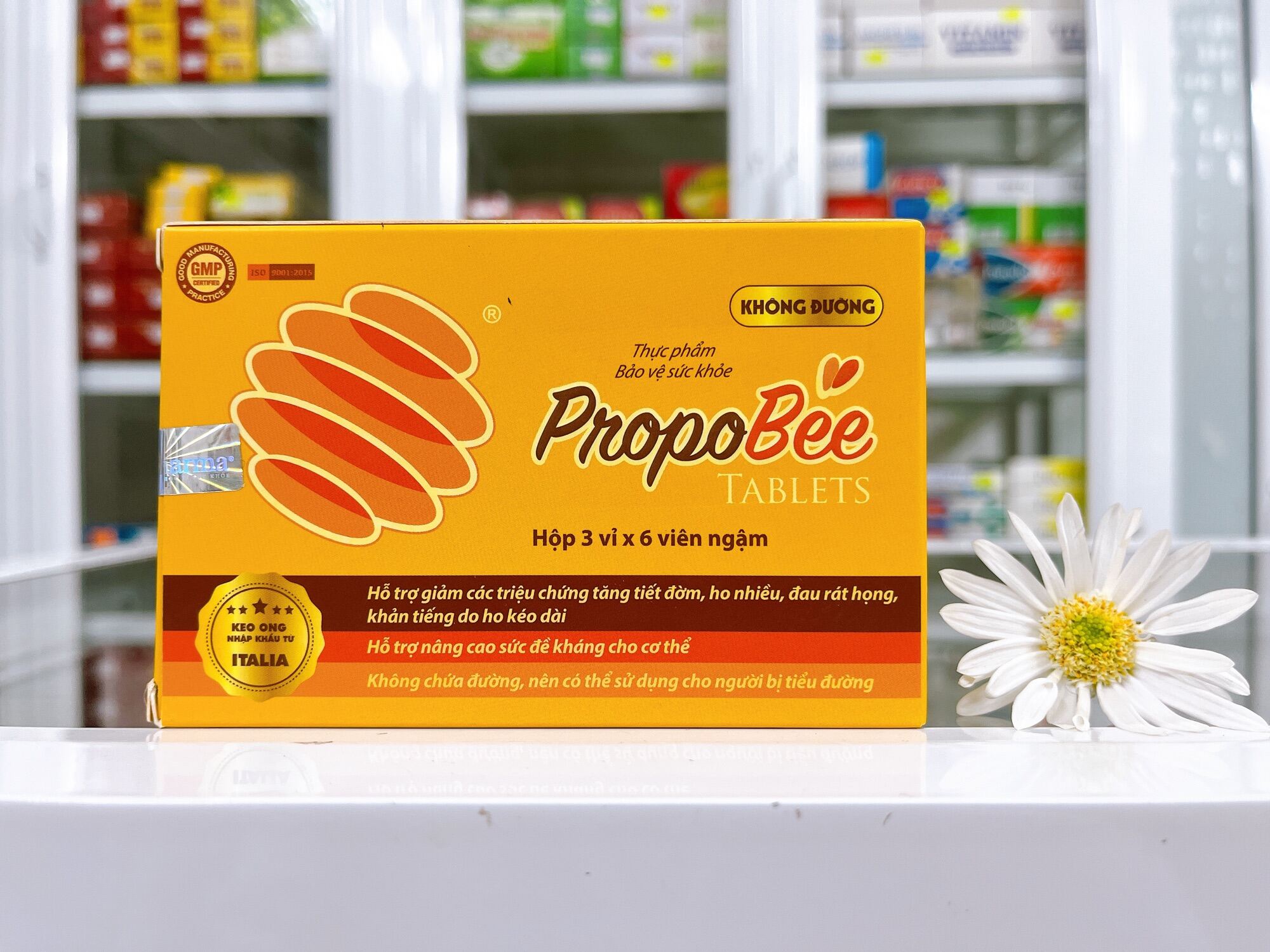Chính hãng Viên ngậm ho Propobee giúp tăng sức đề kháng giảm ho và đau rát