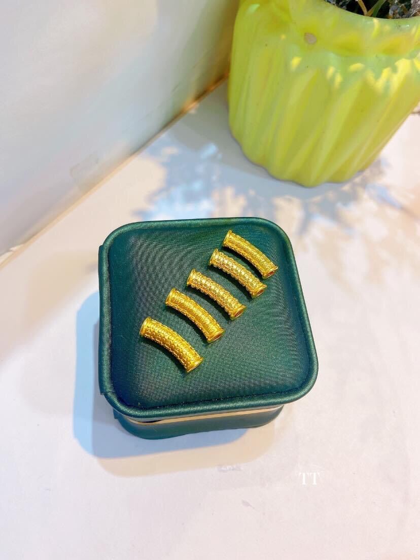 Combo charm vàng 24k-9999 ( 1 ống chú, 1 sen vàng,1 túi tiền tài lộc)