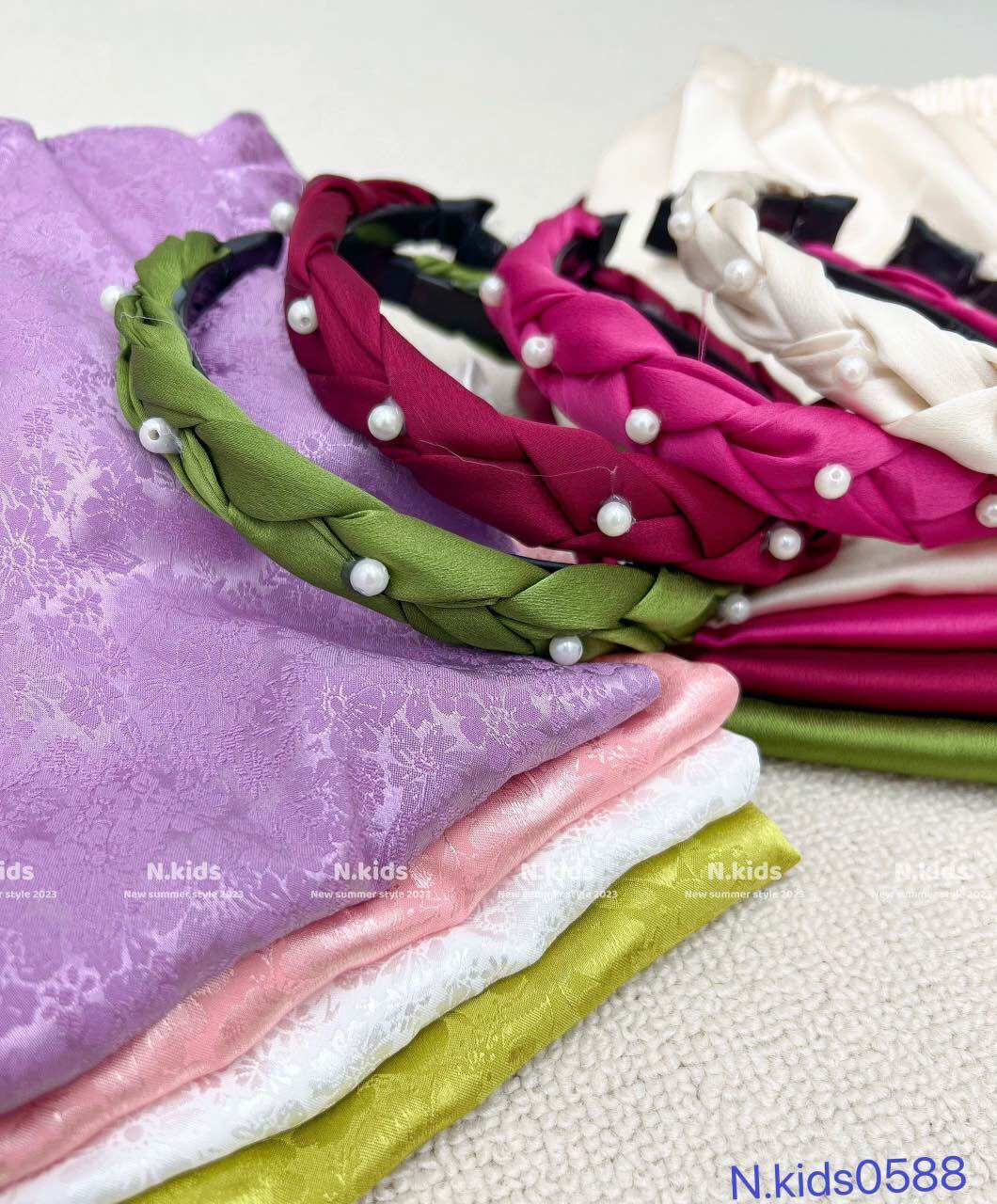 Set áo bà ba kèm bờm cho bé gái