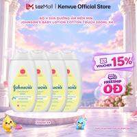 Combo 4 sữa dưỡng ẩm mềm mịn Johnsons baby cotton touch 200ml