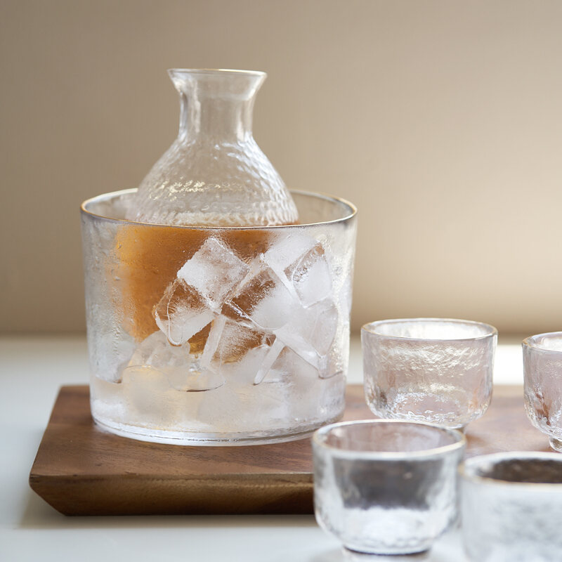 Bộ Cốc Đựng Rượu Sake Kiểu Nhật Bản Bằng Thủy Tinh Pha Lê 4 Tháng Bộ Đựng Rượu Ấm Lạnh Bằng Thủy Tinh Lạnh Rượu Trái Cây Rượu Vang Vàng Rượu Trắng