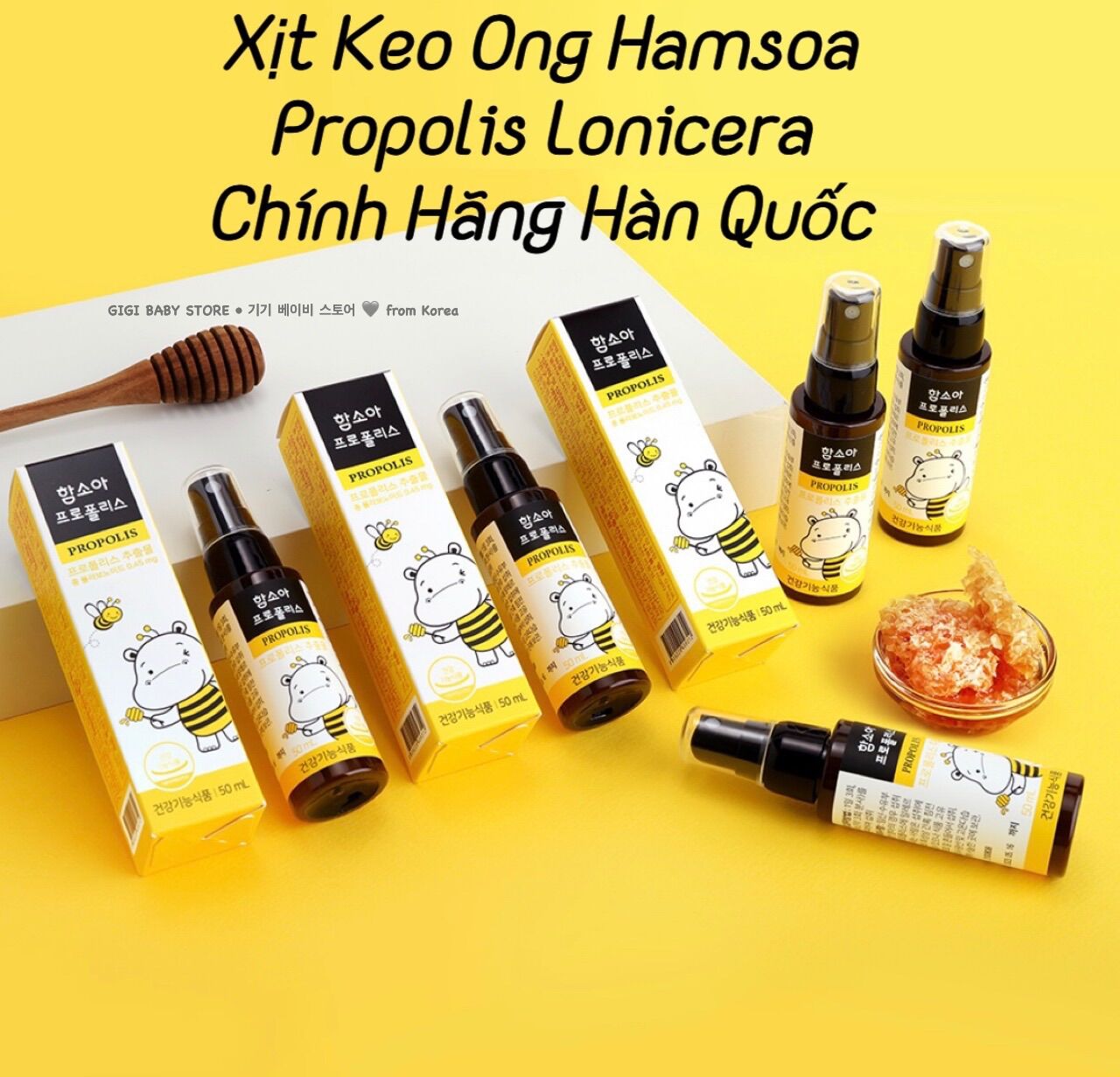 50ml hsd 3/2025 xịt keo ong hamsoa lonicera hàn quốc cho bé từ 1 tuổi