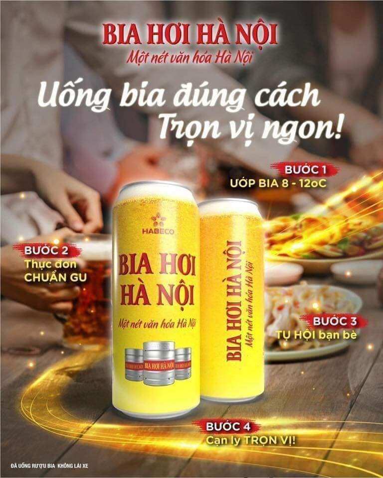 Bia Hơi Hà Nội lon 500ml ( lốc 5 lon)