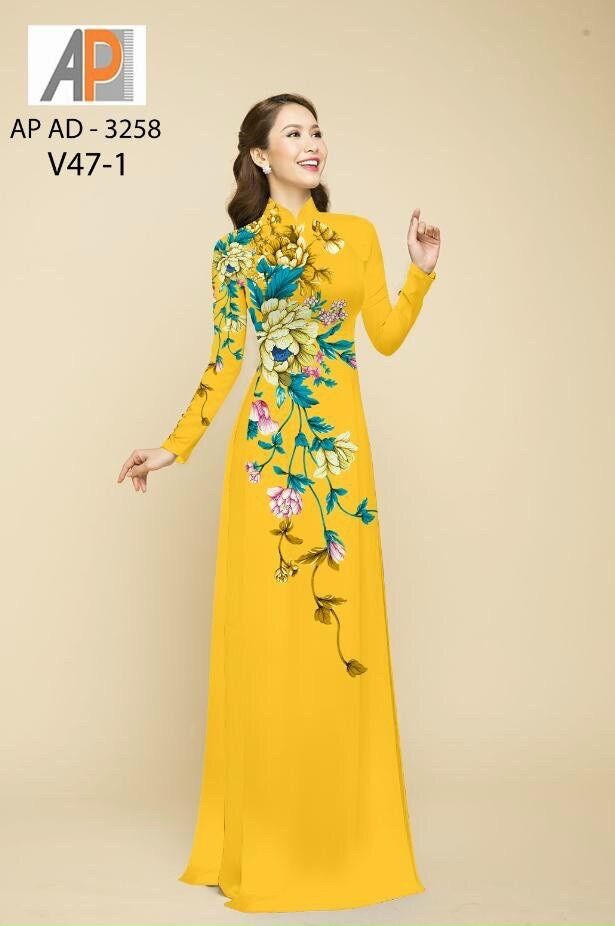 Vải áo dài in hoa eo