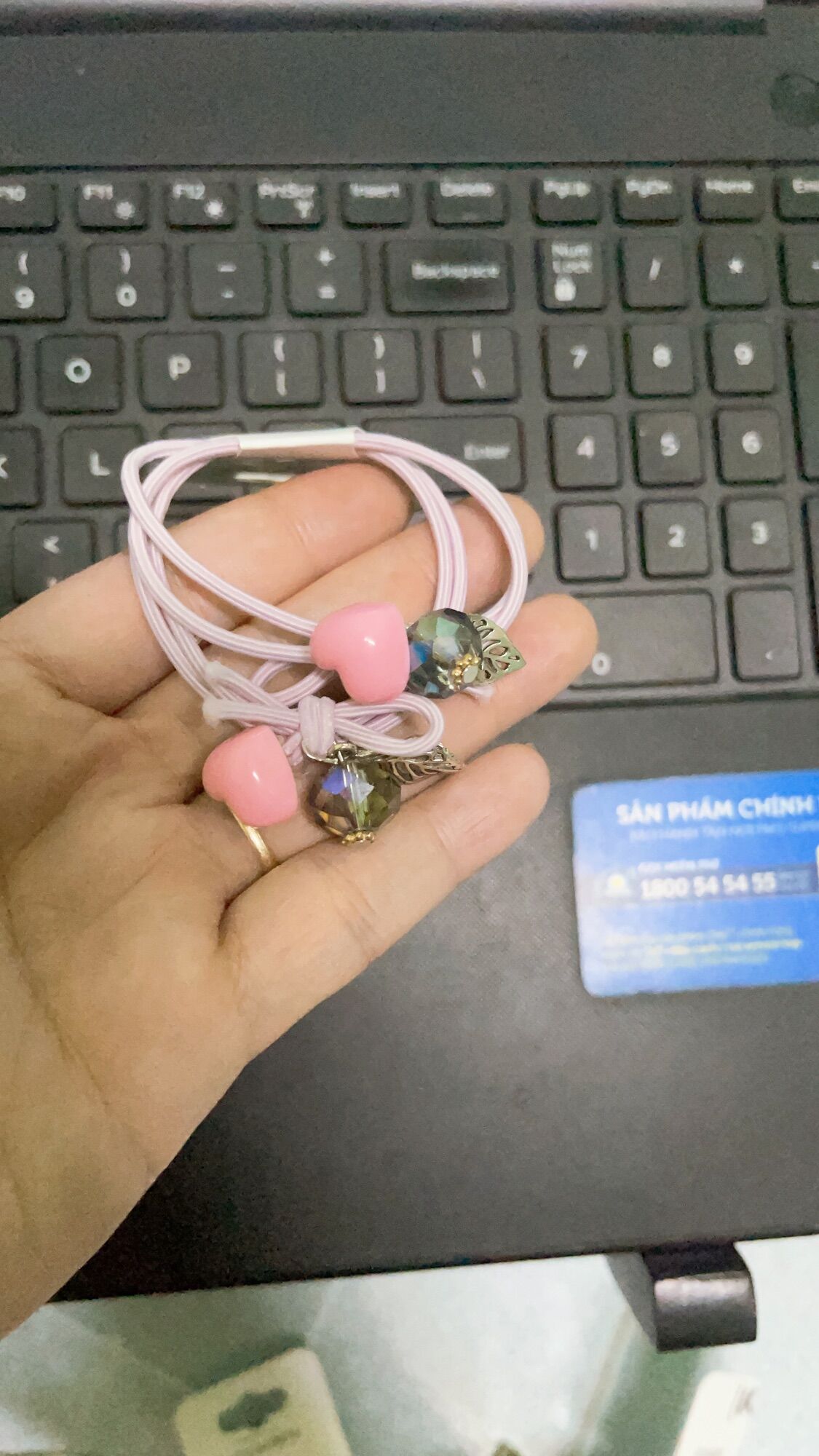 Thun cột tóc đủ màu trái tim lá siêu dễ thương