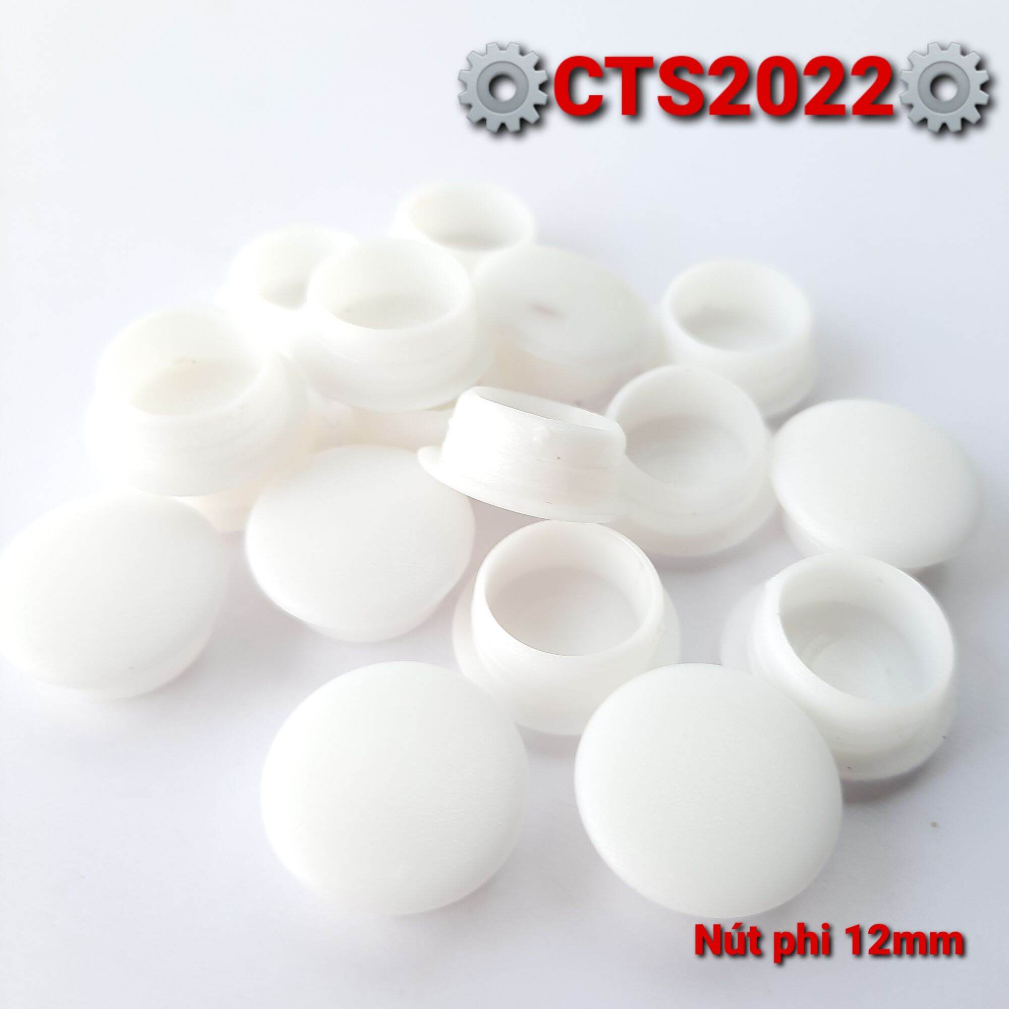 2 Nút nhựa bịt lỗ phi 12mm màu trắng