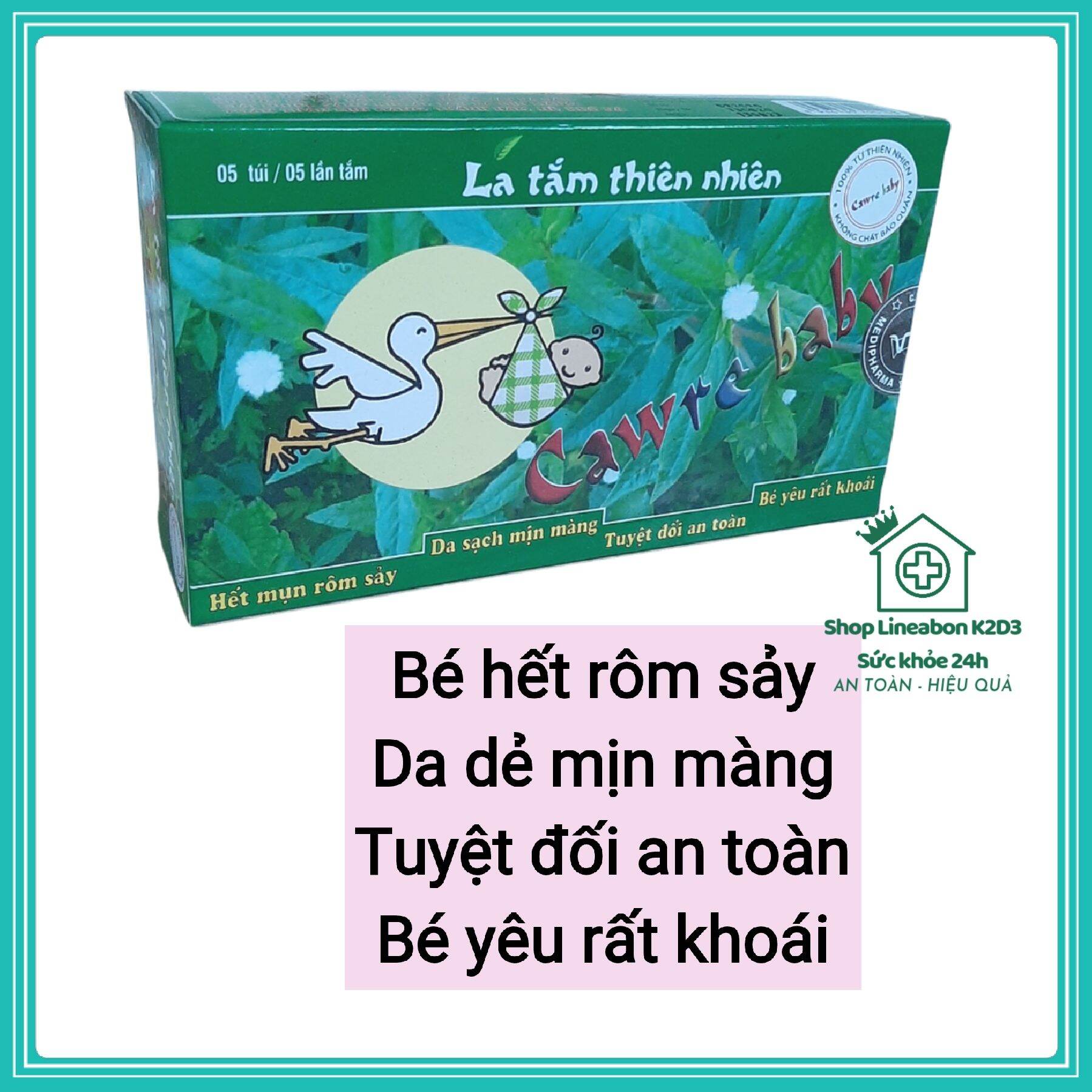 Lá Tắm Thiên Nhiên Cawre Baby Hết Rôm Sảy, Hết Ngứa