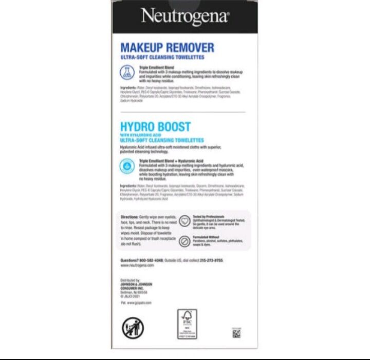 Khăn giấy tẩy trang và cấp ẩm neutrogene chuẩn u s a