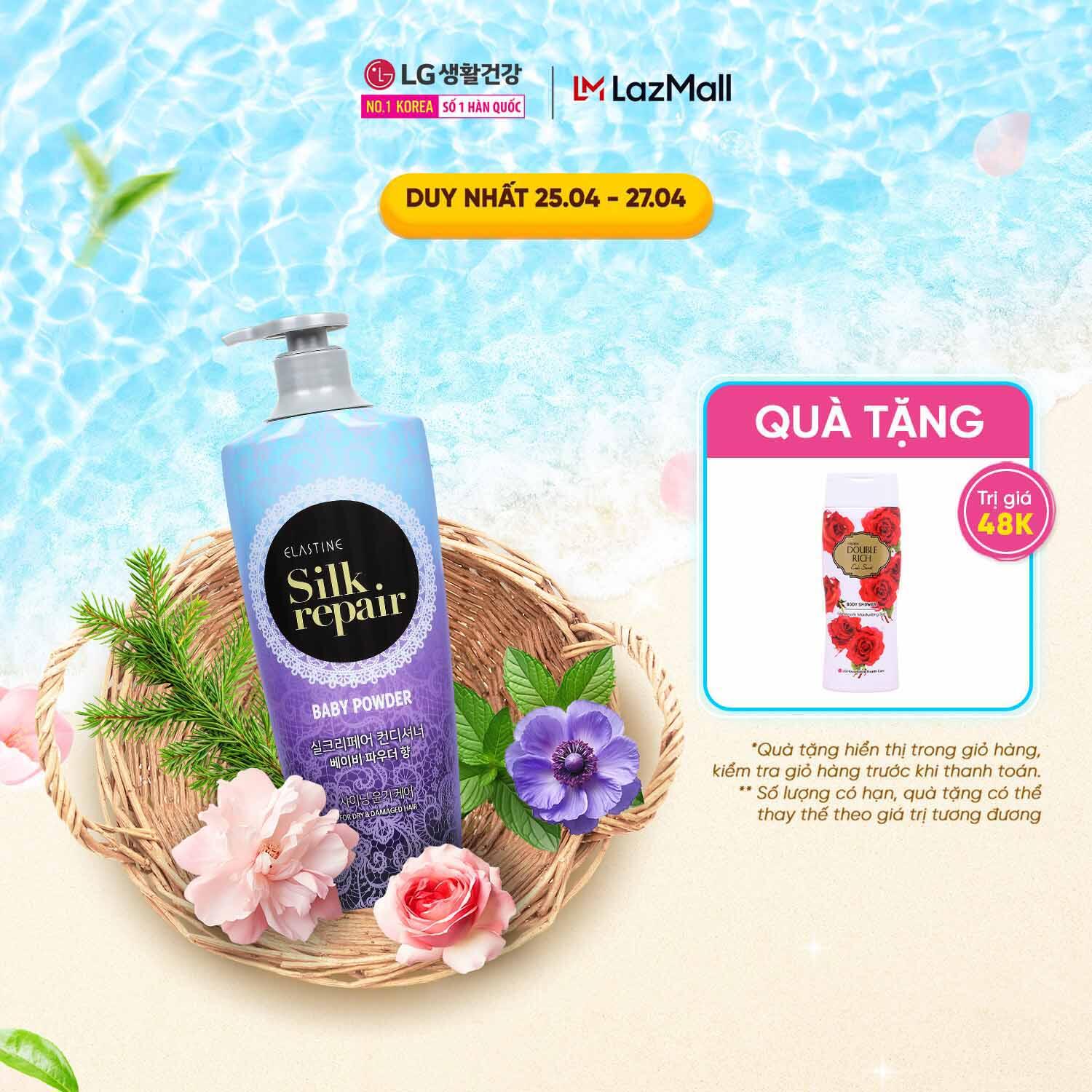 Kem xả chăm sóc và nuôi dưỡng tóc Elastine Silk Repair 550ml - Hương Phấn Em Bé