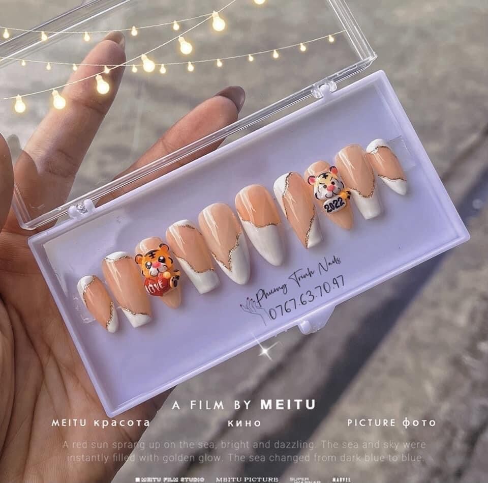 Thú bột nail dán móng siêu xinh vừa móng không to(giá 1 con)