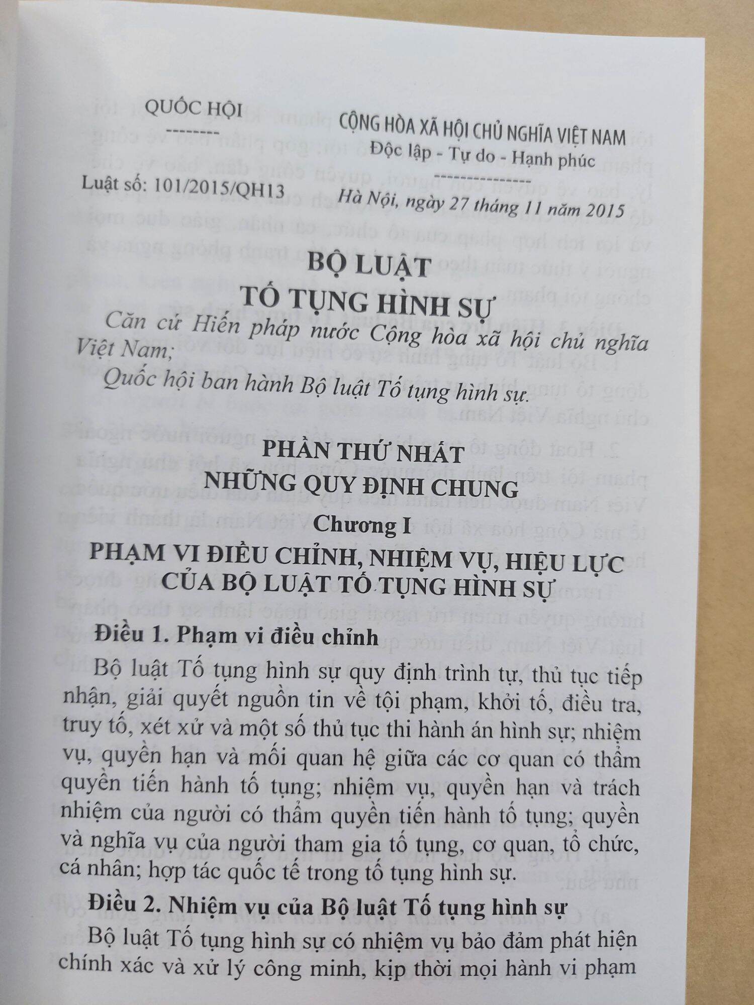 Bộ Luật Tố Tụng Hình Sự