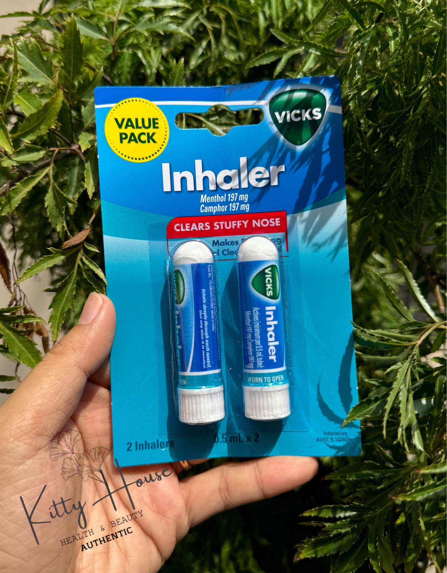 Ống hít thông mũi Vicks Inhaler Nasal Decongestant set 2 Pack