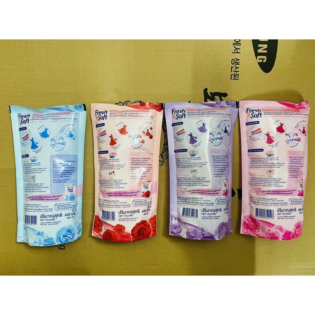 4 bịch Nước Xả Vải Fresh Soft Thái Lan 600ml ( Fresh Soft 600ml ).