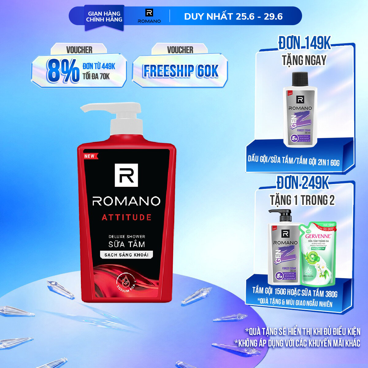 Sữa tắm hương nước hoa Romano Attitude 650g