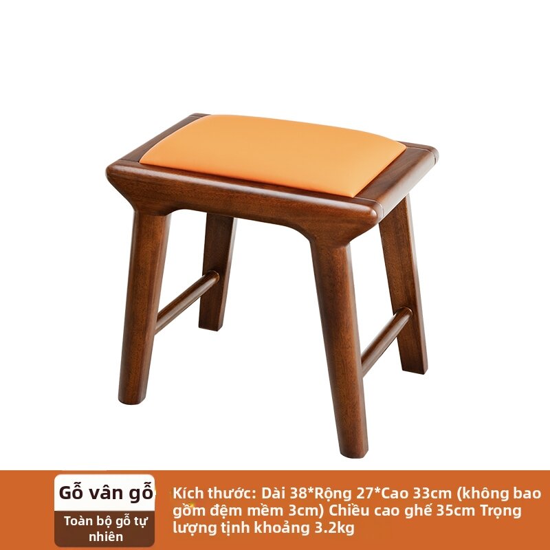 Solid Wood Sturdy Home Small Stool - 4